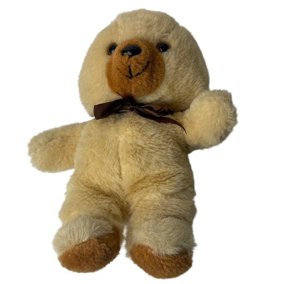 Vintage MTY Taiwan Teddy Bear 10" Beige Brown Stuffed Plush Toy Soft Clippings - Picture 4 of 5